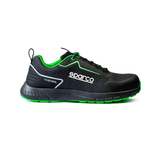 SPARCO ZAPATILLAS DE SEGURIDAD COLOR NEGRO C/ VERDE