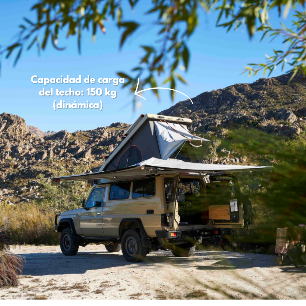 ALUCAB CARPA DE TECHO CON KIT DE CONVERSIÓN PARA LAND CRUISER 78 BEIGE