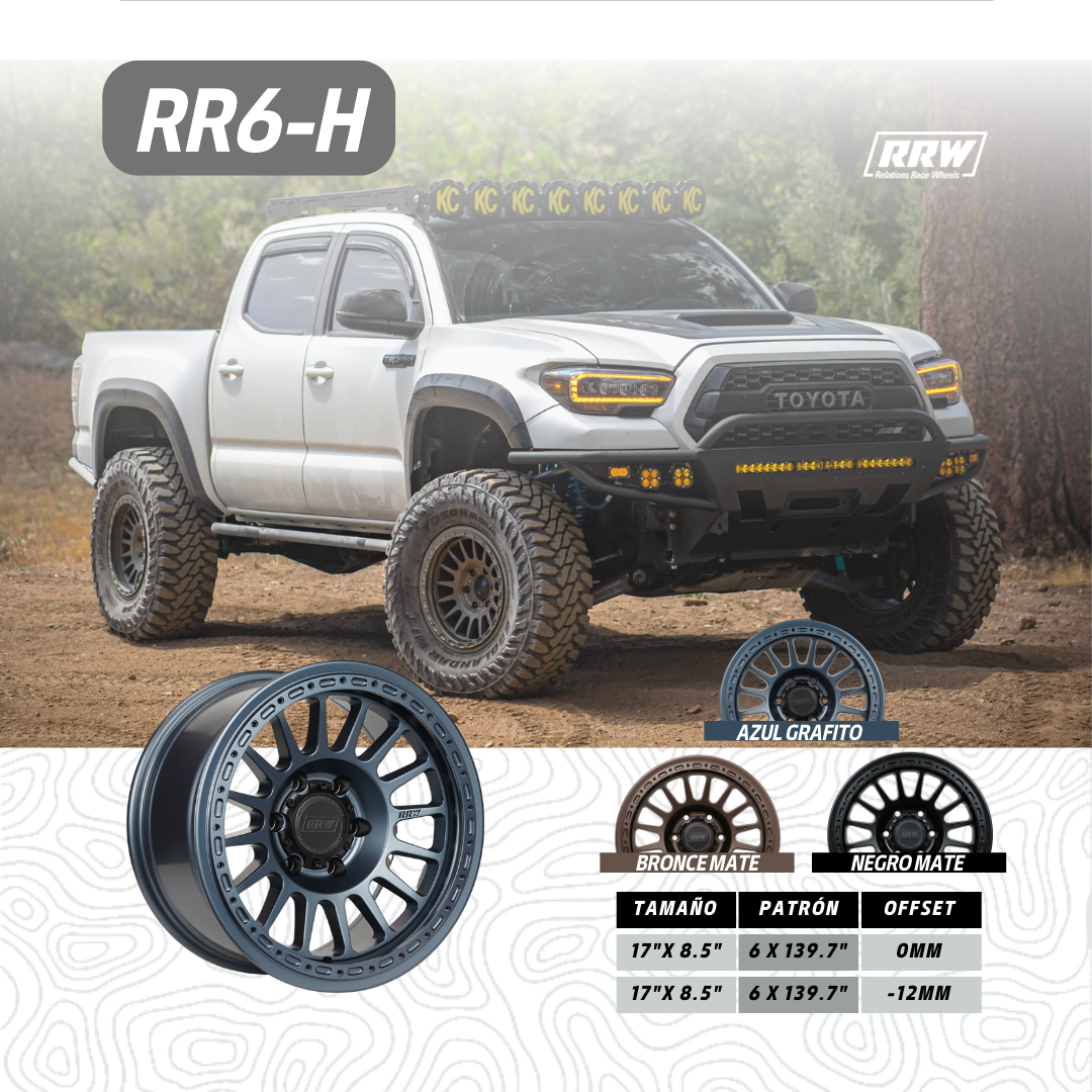 RRW WHEELS RR6-H BEADLOCK HÍBRIDO APLICA PARA TOYOTA 4RUNNER / FORTUNER / HILUX / FJ