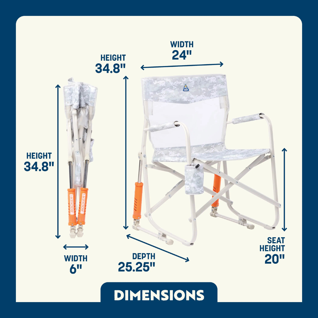 GCI OUTDOOR SILLA FREESTYLE ROCKER ELITE CAMUFLAJE DE NIEVE