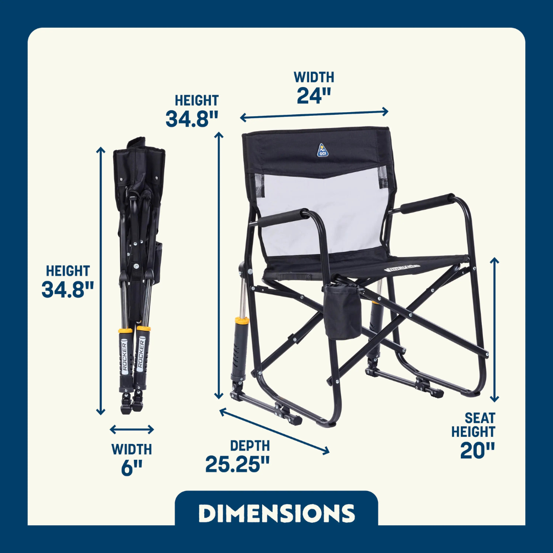 GCI OUTDOOR SILLA FREESTYLE ROCKER ELITE COLOR NEGRO