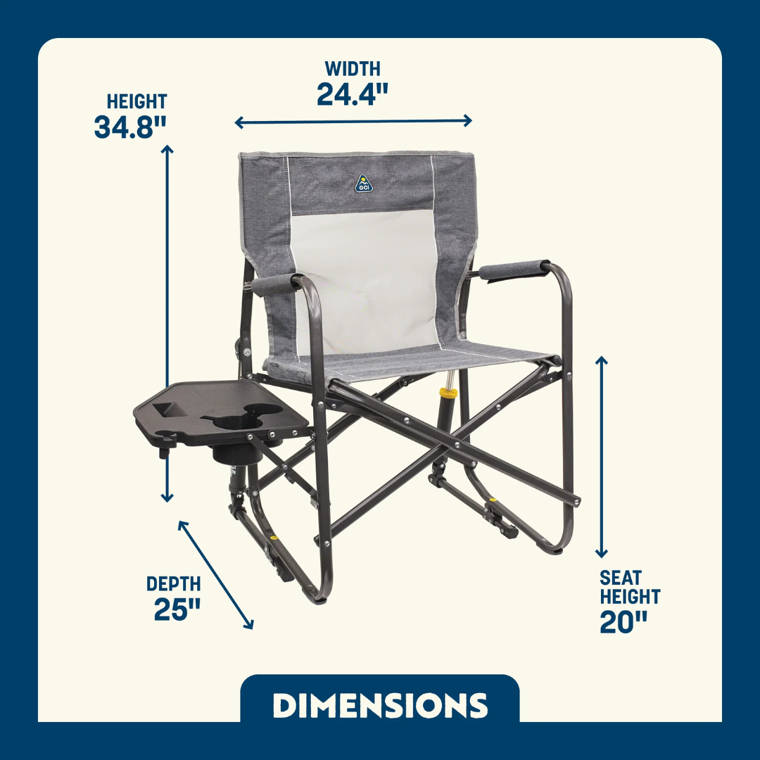 GCI OUTDOOR SILLA FREESTYLE ROCKER™ CON MESA AUXILIAR PLOMO