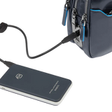 PIQUADRO BOLSO DE MANO CON CIERRE HUELLA DIGITAL AZUL