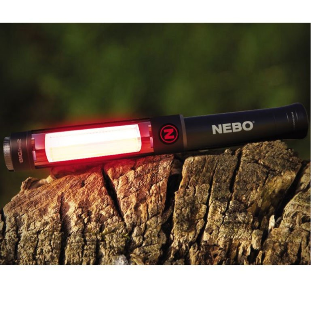 NEBO LINTERNA BIG LARRY 2 COLOR ROJO DE 500 LÚMENES CON MODO DE LUZ DE PELIGRO