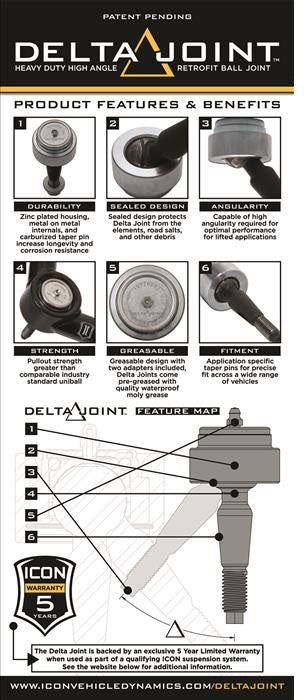 ICON VEHICLE DYNAMICS ROTULA DELTA JOINT