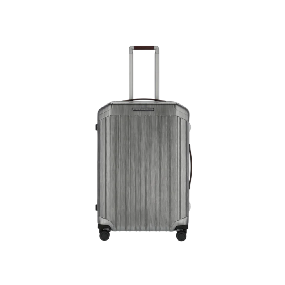 PIQUADRO MALETA MEDIANA RIGIDA CON 04 RUEDAS COLOR NEGRO OPACO