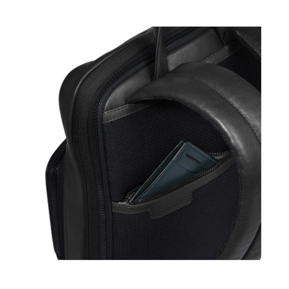 PIQUADRO MOCHILA FINA EXPANDIPLE DE 14" COLOR GRIS
