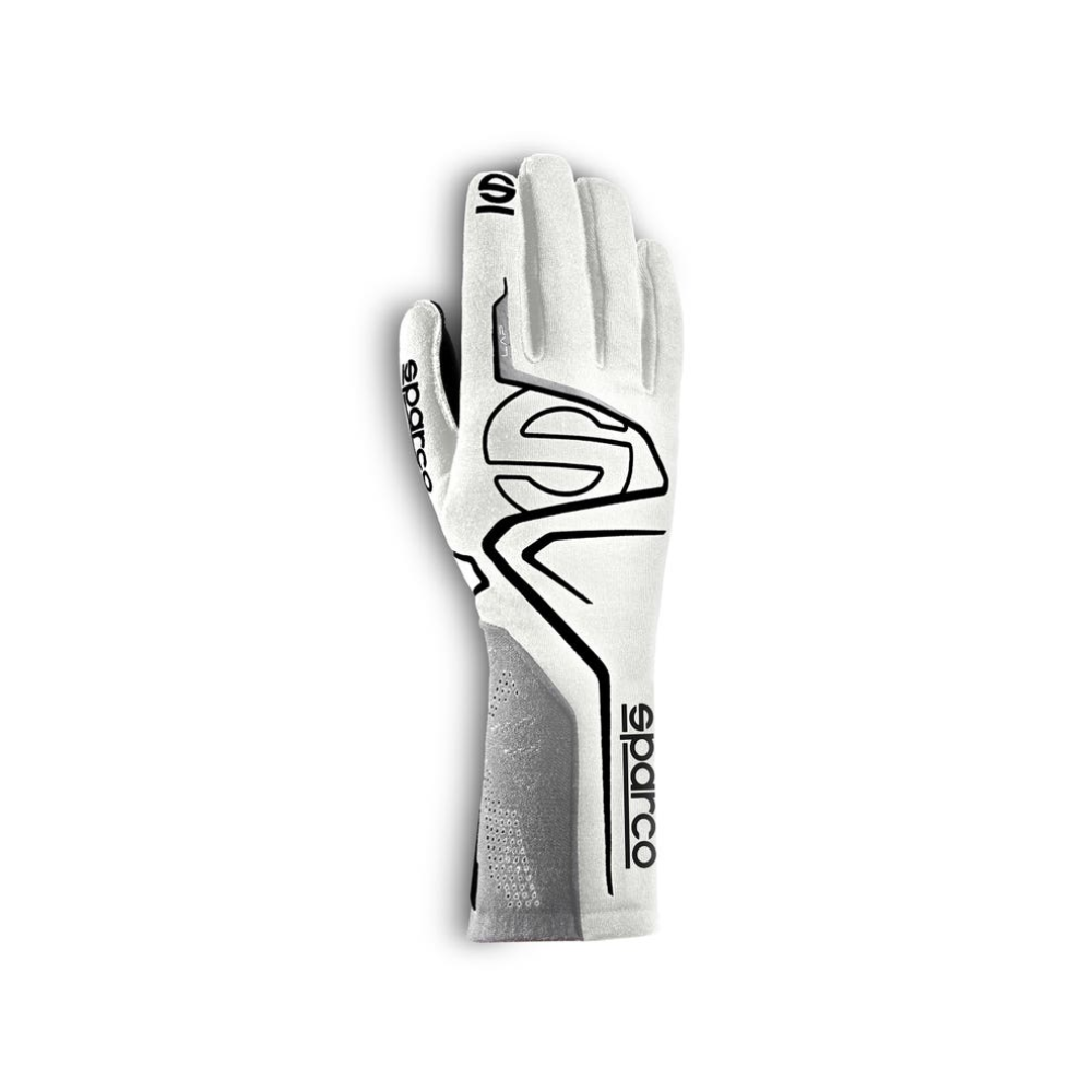 SPARCO GUANTES  LAP HOMOLOGACIÓN COLOR BLANCO C/ NEGRO