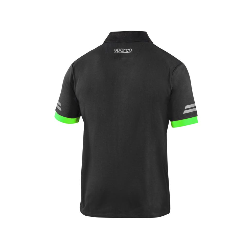 SPARCO POLO TECH TOLEDO C/ CUELLO PLOMO CON BORDES VERDES