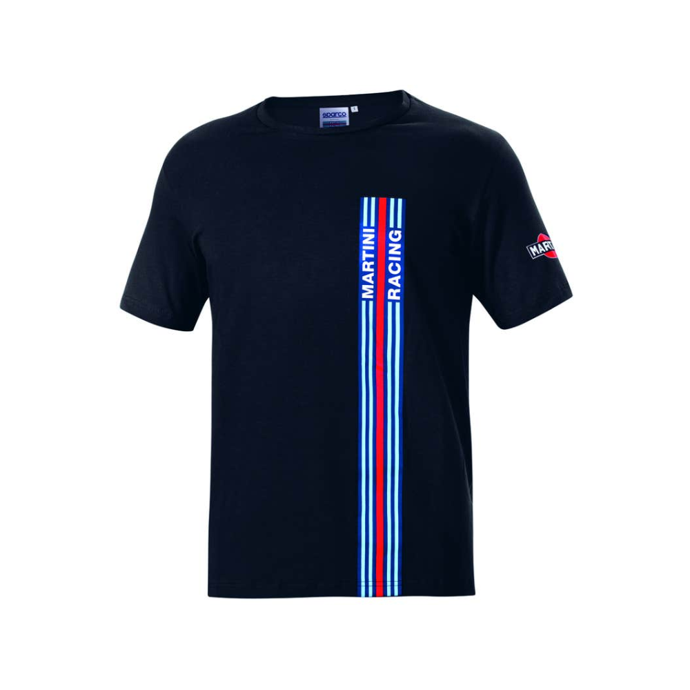 SPARCO POLO BIG STRIPES MARTINI RACING NEGRO