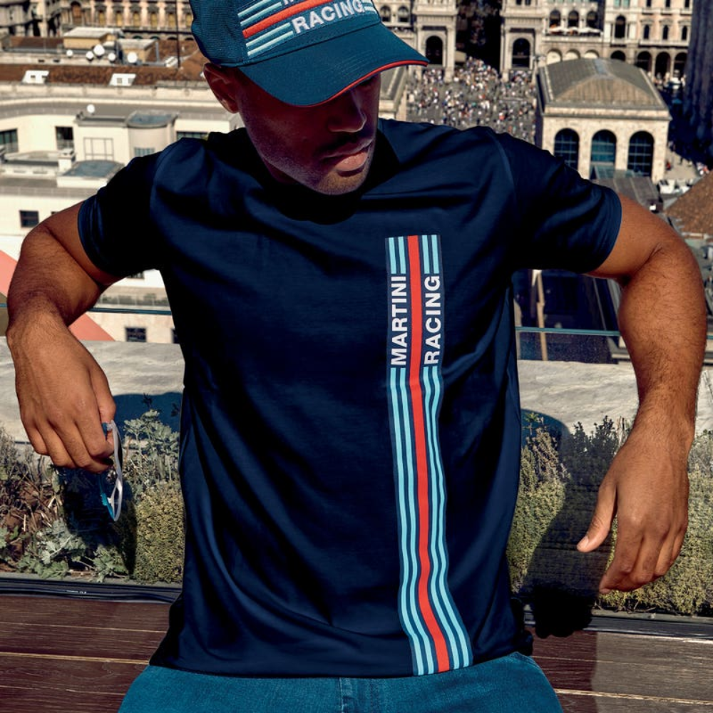SPARCO POLO BIG STRIPES MARTINI RACING NEGRO