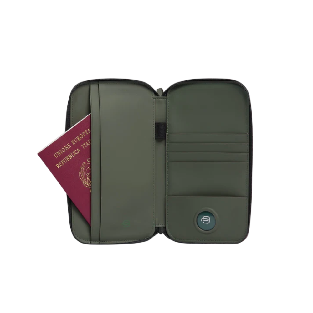 PIQUADRO PORTA PASAPORTE CON CREMALLERA - NG
