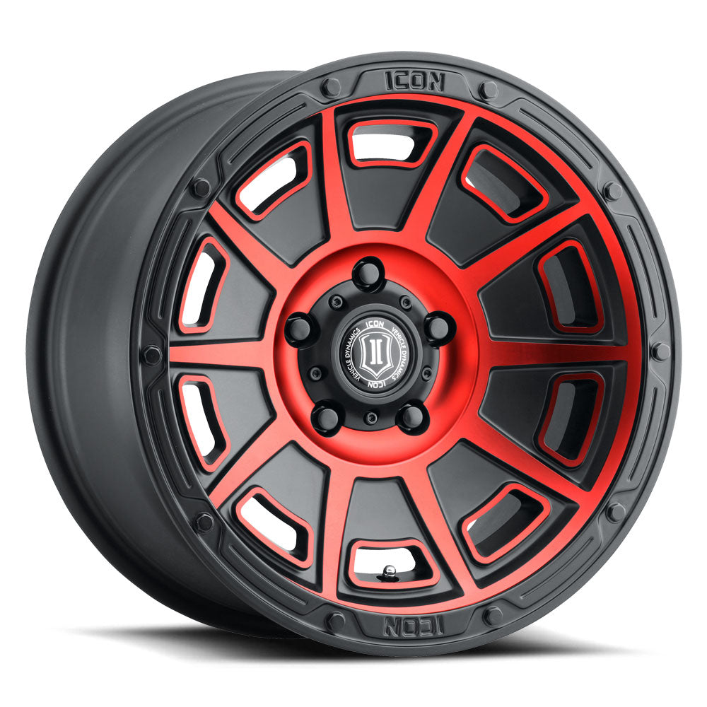 ICON ALLOYS VICTORY SATIN BLACK WITH RED TINT ARO 17" freeshipping - All Racing Perú