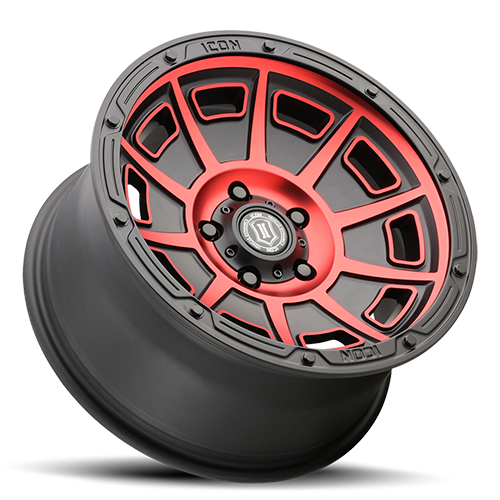 ICON ALLOYS VICTORY BLACK WITH RED ARO 17" freeshipping - All Racing Perú